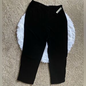 Kate Hill Velour Pants Rayon Silk Blend New Black Lined Womens Size 16W